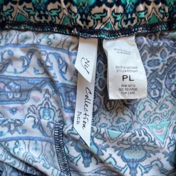 NY COLLECTION Palazzo Wide Leg Pants PL Blue White - Picture 2 of 6